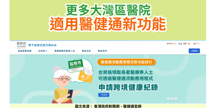【醫健通】更多大灣區醫院適用醫健通新功能
