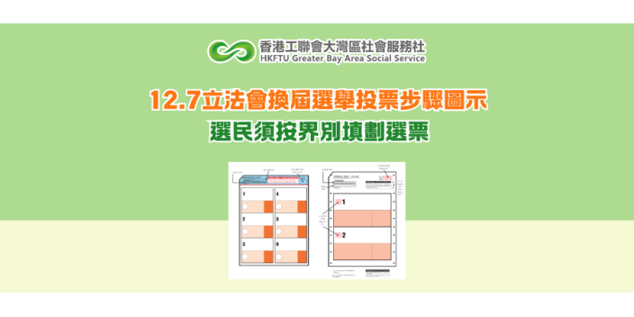 12.7立法會換屆選舉投票步驟圖示 選民須按界別填劃選票